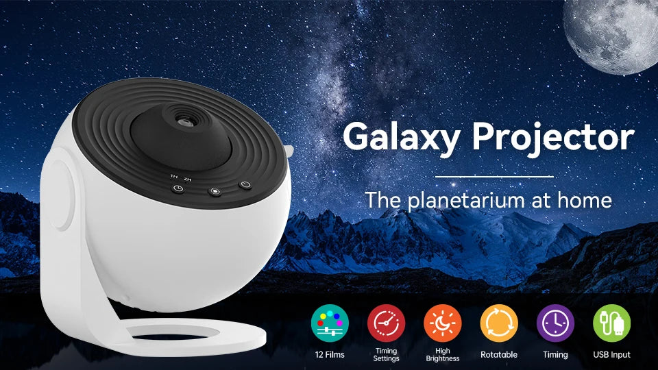 Projetor Galáxia — Luz Noturna de Céu Estrelado