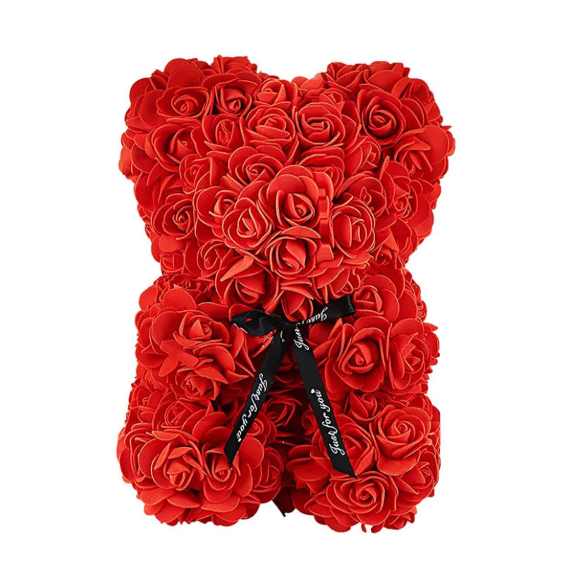 Urso de Rosas Artificiais — Presente Especial