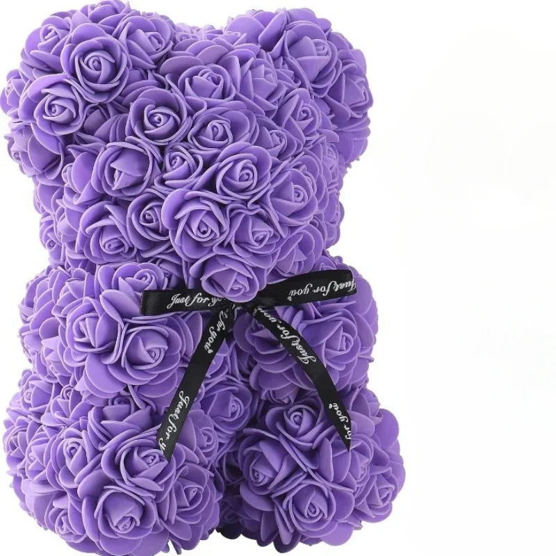 Urso de Rosas Artificiais — Presente Especial
