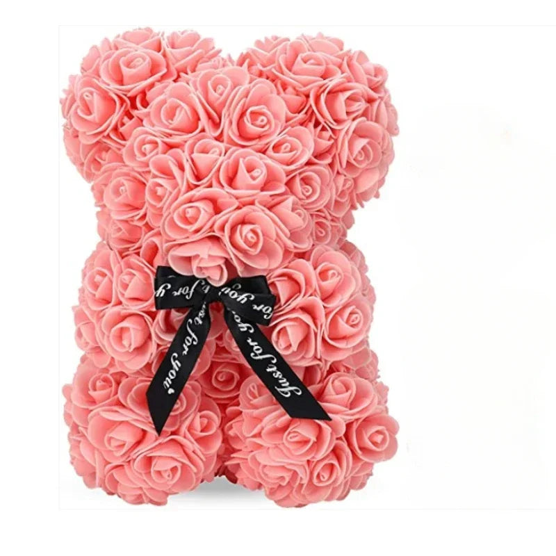 Urso de Rosas Artificiais — Presente Especial