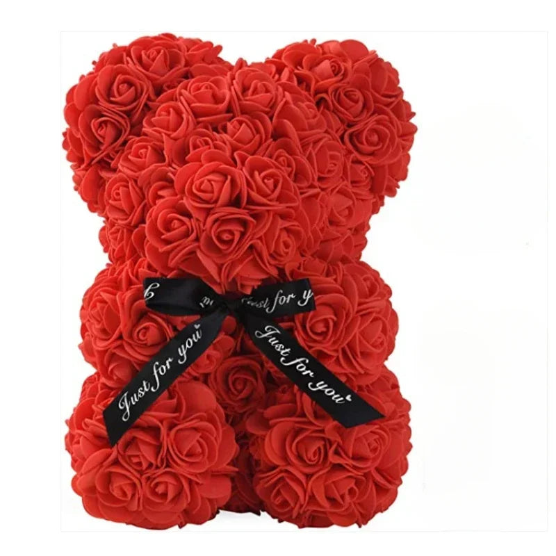 Urso de Rosas Artificiais — Presente Especial